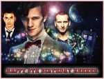 3 Doctors on this Doctor Who edible cake topper image