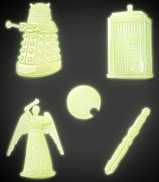 Tardis and Dalek glow in the dark stickers