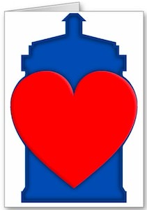 Tardis Big Heart Valentine’s Day Card