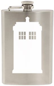 dr. who White Tardis Flask