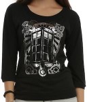 Doctor Who TARDIS Silver Foil Girls Pullover