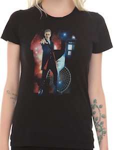 12th Doctor With Galaxy And Tardis Girls T-Shirt
