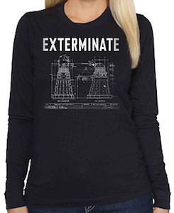 Dr. Who Dalek Exterminate Women's Long Sleeve Shirt
