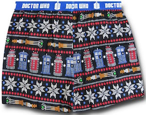 Doctor Who Christmas themed Boxers Shorts