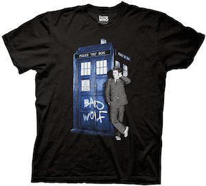 Doctor Who Bad Wolf Tardis And The 10th Doctor T-Shirt