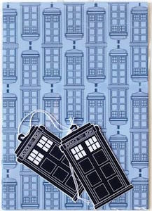 Light Blue Tardis Wrapping Paper