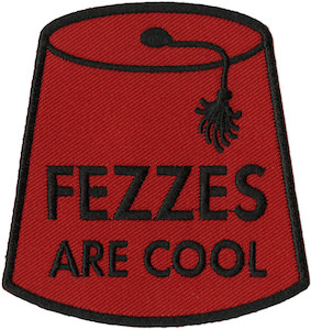 Dr. Who Fezzes Are Cool Clothing Patch
