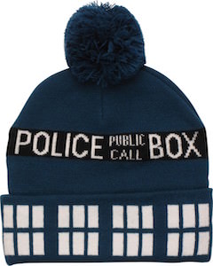 Doctor Who Tardis Blue Pompom Beanie Hat