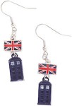 Union Jack And Tardis Earrings