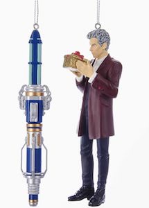 Doctor Who 12th Doctor And Sonic Screwdriver Christmas Ornament