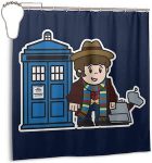 Doctor Who 4th Doctor With K-9 And THe Tardis Shower Curtain