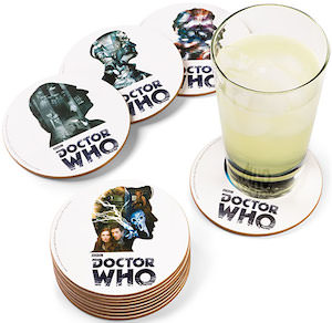 Doctors 1 Till 11 And The Tardis Coaster Set