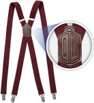 Dr. Who 11th Doctor Burgundy Red Suspenders