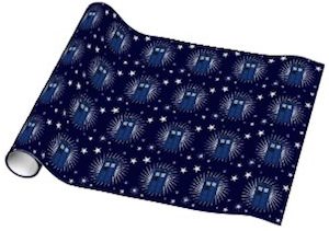 Dr. Who Tardis and Stars Wrapping Paper