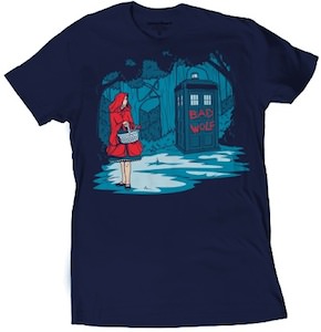 Red Riding Hood And Bad Wolf Tardis T-Shirt