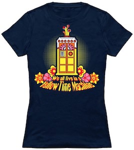 Doctor Who We All Live In A Yellow Time Machine T-Shirt