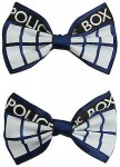 Doctor Who Tardis Hair Bows that look like bow ties