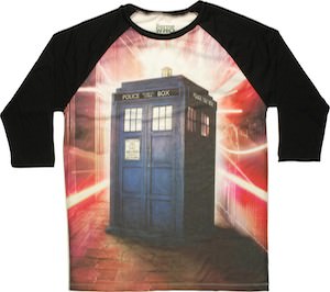 Tardis Time Warp Raglan Shirt