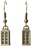 Doctor Who TARDIS Burnished Gold Earrings