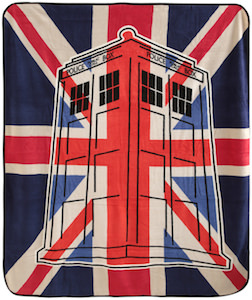 Union Jack Tardis Throw Blanket