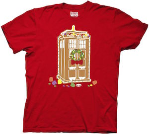 Doctor Who Red Gingerbread Tardis Christmas T-Shirt
