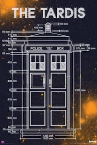 Dr. Who Tardis Blueprint Measurements Poster