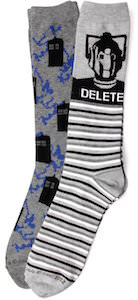 Doctor Who Cyberman And Tardis Socks