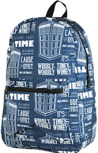 Doctor Who Tardis Wibbly Wobbly Timey Wimey Backpack