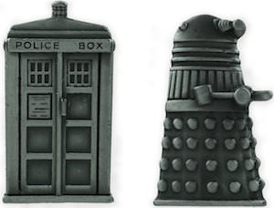 Doctor Who Dalek And Tardis Pin Set With Pewter Finish