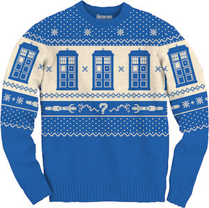 Tardis Knitted Christmas sweater