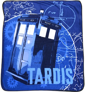 Blue Tardis And Gear Blanket