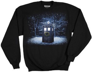 Snowy Tardis Christmas Sweater