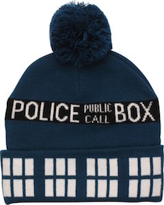 Tardis Blue Pompom Beanie Hat