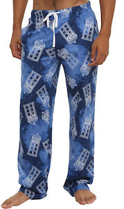 Line Drawn Tardis In The Galaxy Pajama Pants