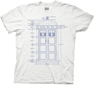 Shop for your Doctor Who Tardis blueprint t-shirt