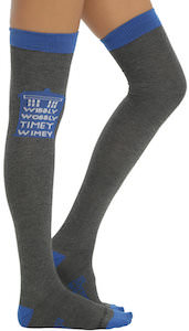 Wibbly Wobbly Timey Wimey Tardis Over The Knee Socks