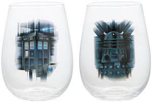 Dalek And Tardis Glass Set