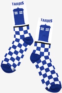 Tardis Checkered Socks