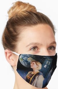 Doctor Who 13th Doctor And The Tardis Face Mask