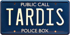 Metal Tardis License Plate