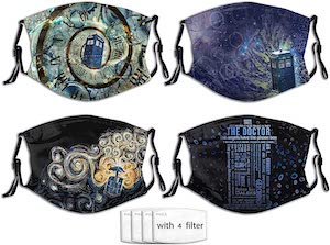 4 Tardis Face Masks